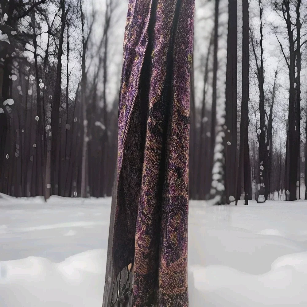 NWT Alpaca Connection scarf natural fiber garment hypoallergenic floral‎ print
